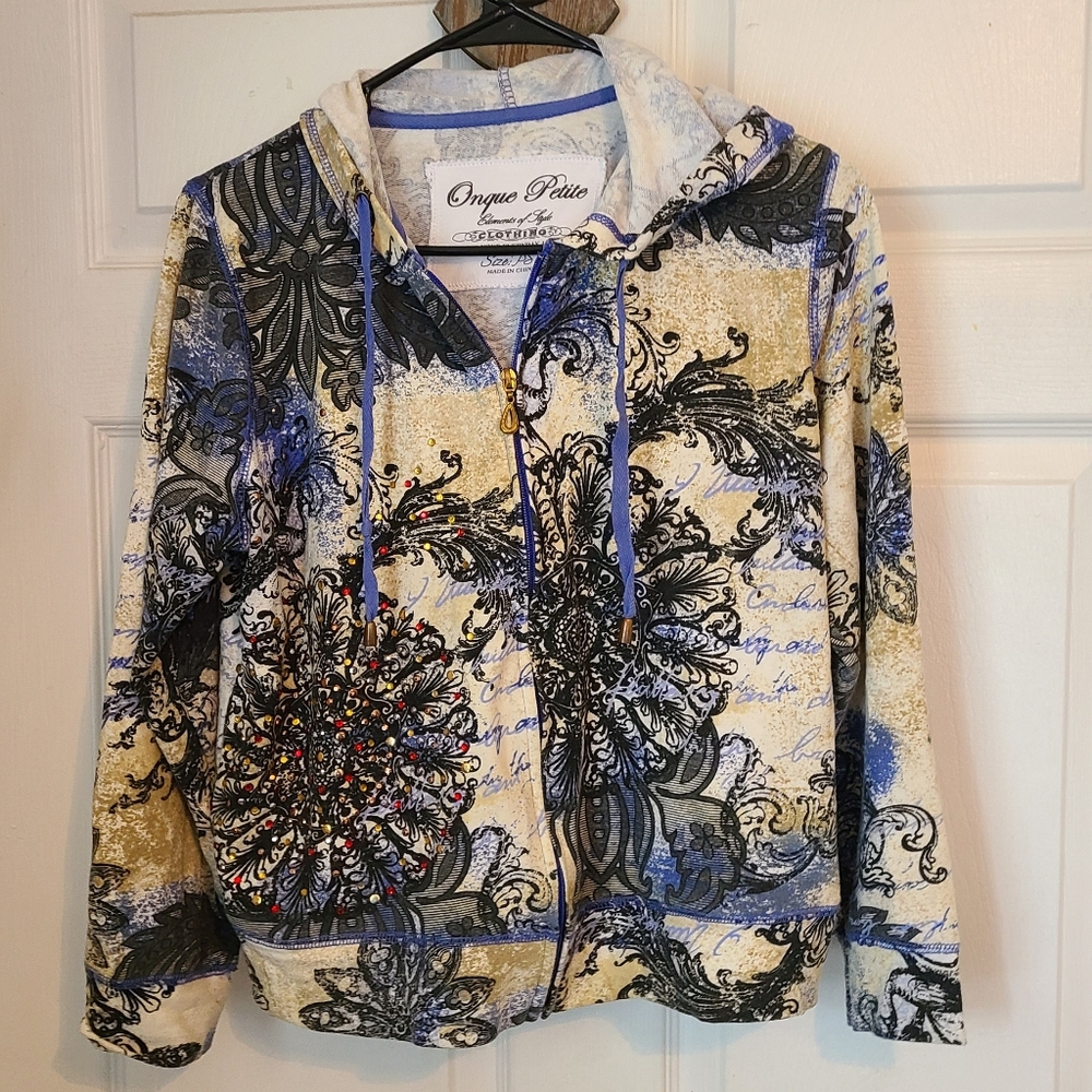 Onque Petite, Woman's Long Sleeve Hoodie, Blue, P/S